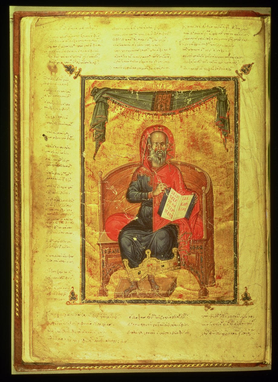 Ms Grec 2144 fol.10v Hippokrates (c.460-377 f.Kr.) av Greek