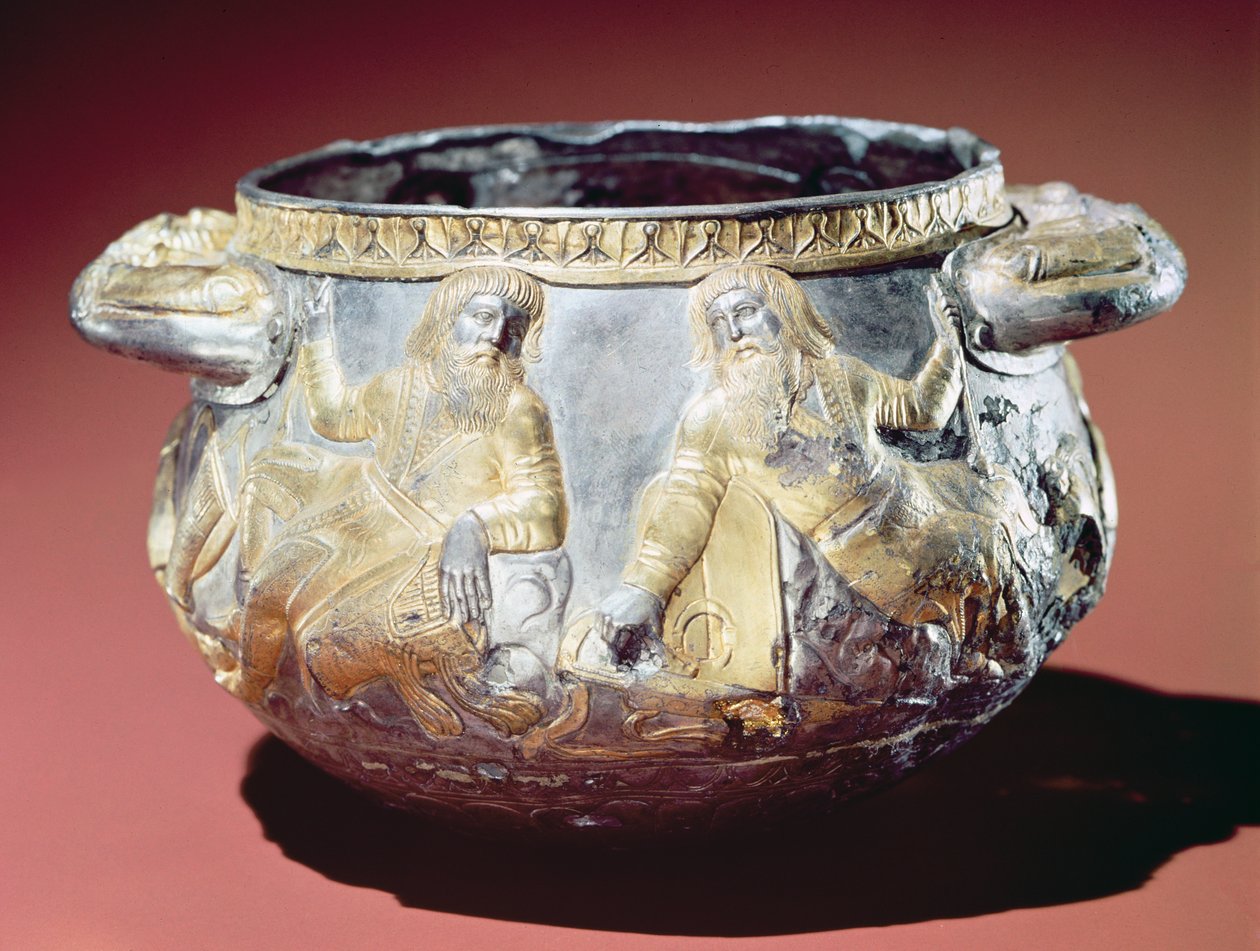 Dricksbägare föreställande skytiska soldater (förgylld silver) av Greek School