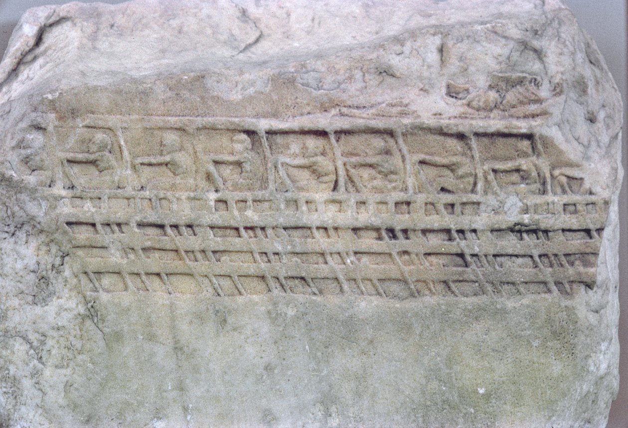 Relief av en Trireme av Greek School