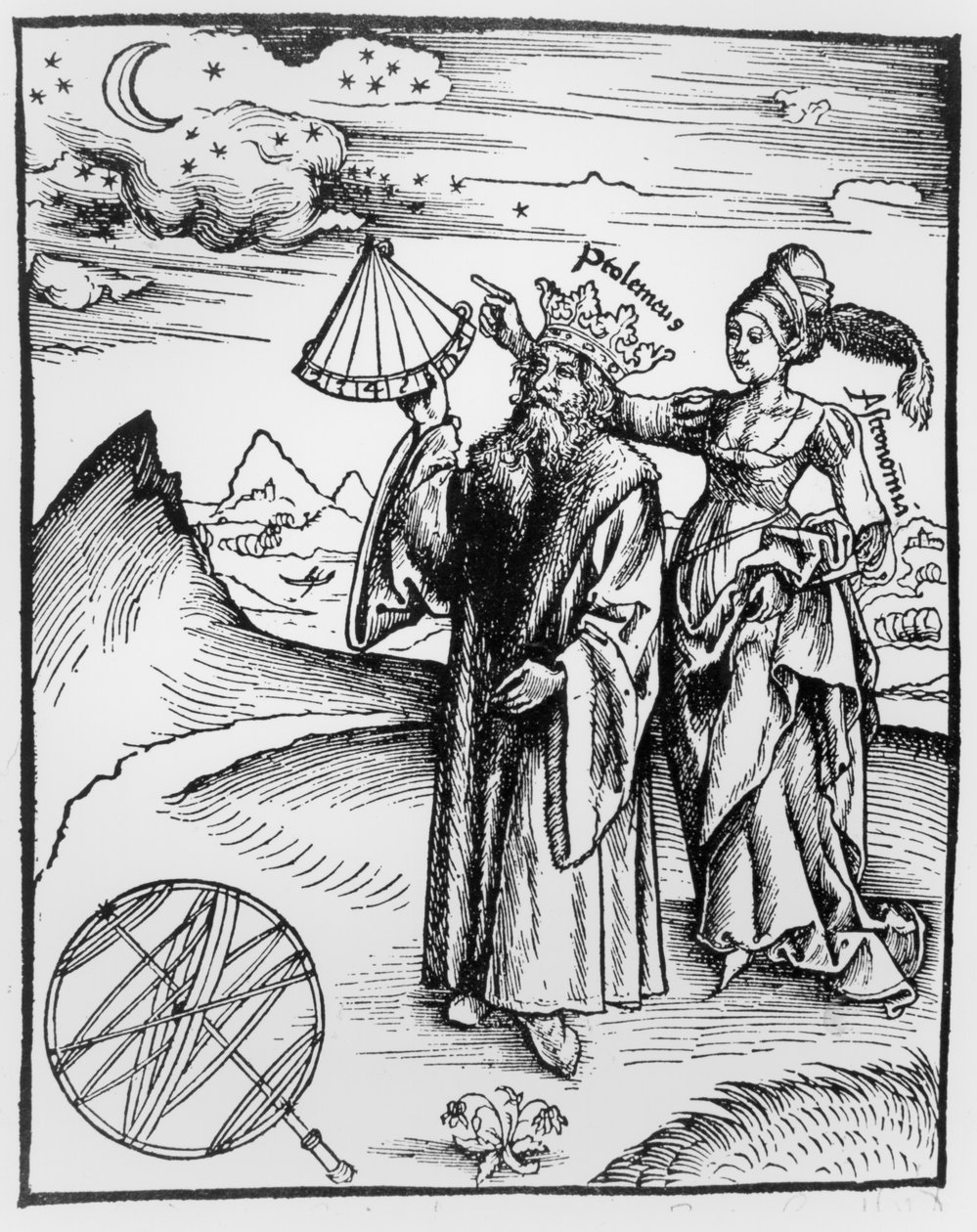 Allegori över astronomi, från en utgåva av "Margarita Philosophica" av Gregor Reisch, publicerad i Basel 1508. av Gregor Reisch