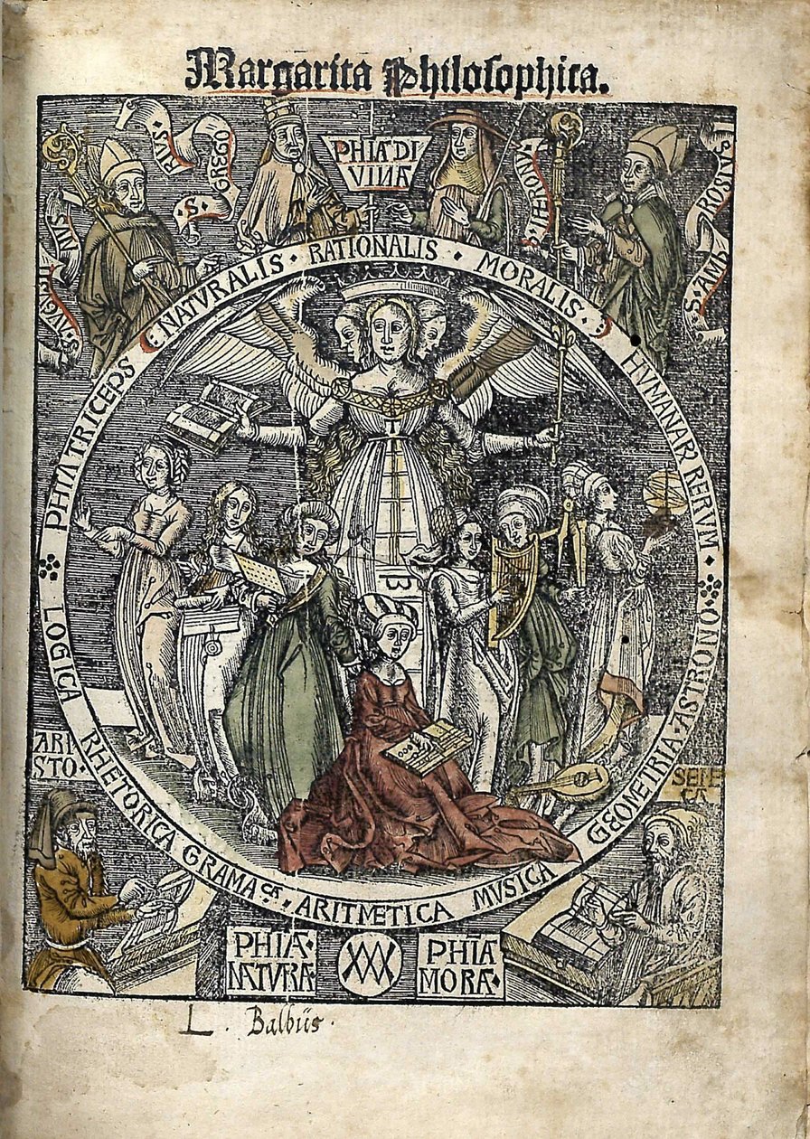 Margarita filosofisk Titelsida, 1504 av Gregor Reisch