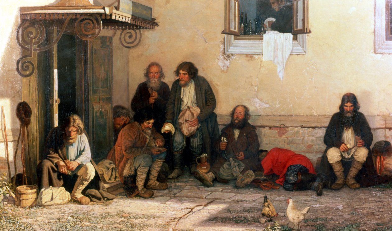 Middag på Zemstvo, 1872 av Grigori Grigorievich Mjasoedov