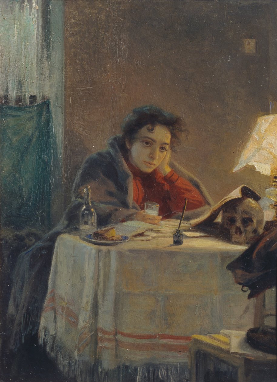 En flickstudent, 1904 av Grigori Grigoryevich Myasoedov