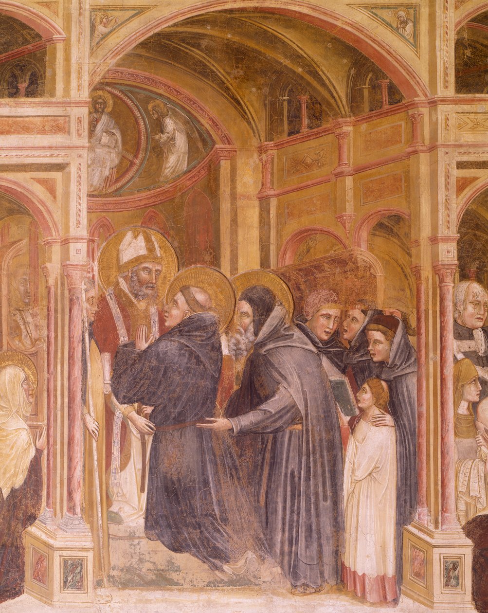 Augustinus klädsel, av Guariento, fresk av Guariento di Arpo