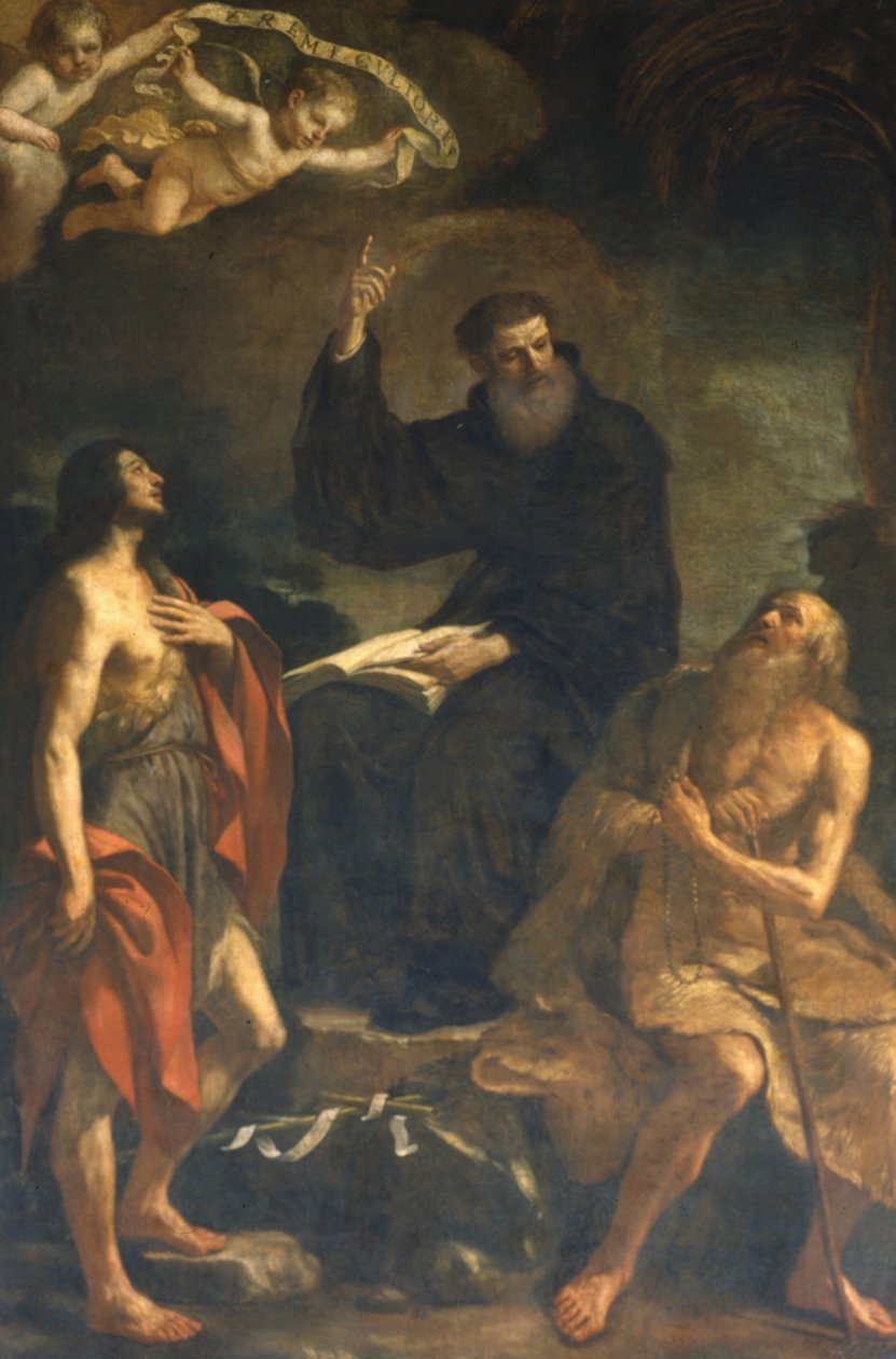 St. Augustine, St. John och St. Hieronymus av Giovanni Francesco Barbieri