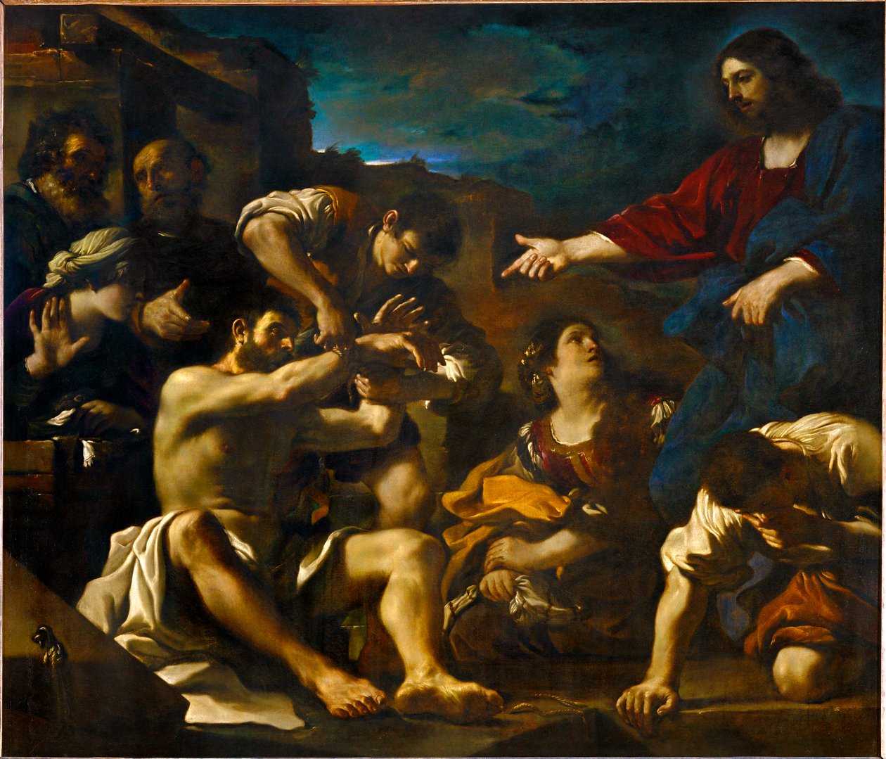 La resurrection de Lazare-Lazarus uppståndelse ... av Guercino (1591 1666)
