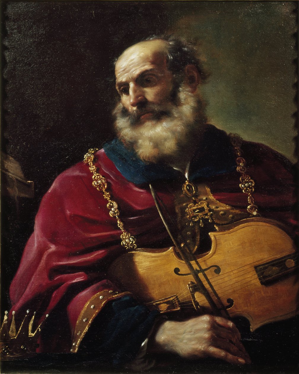 King David (olja på duk av Guercino