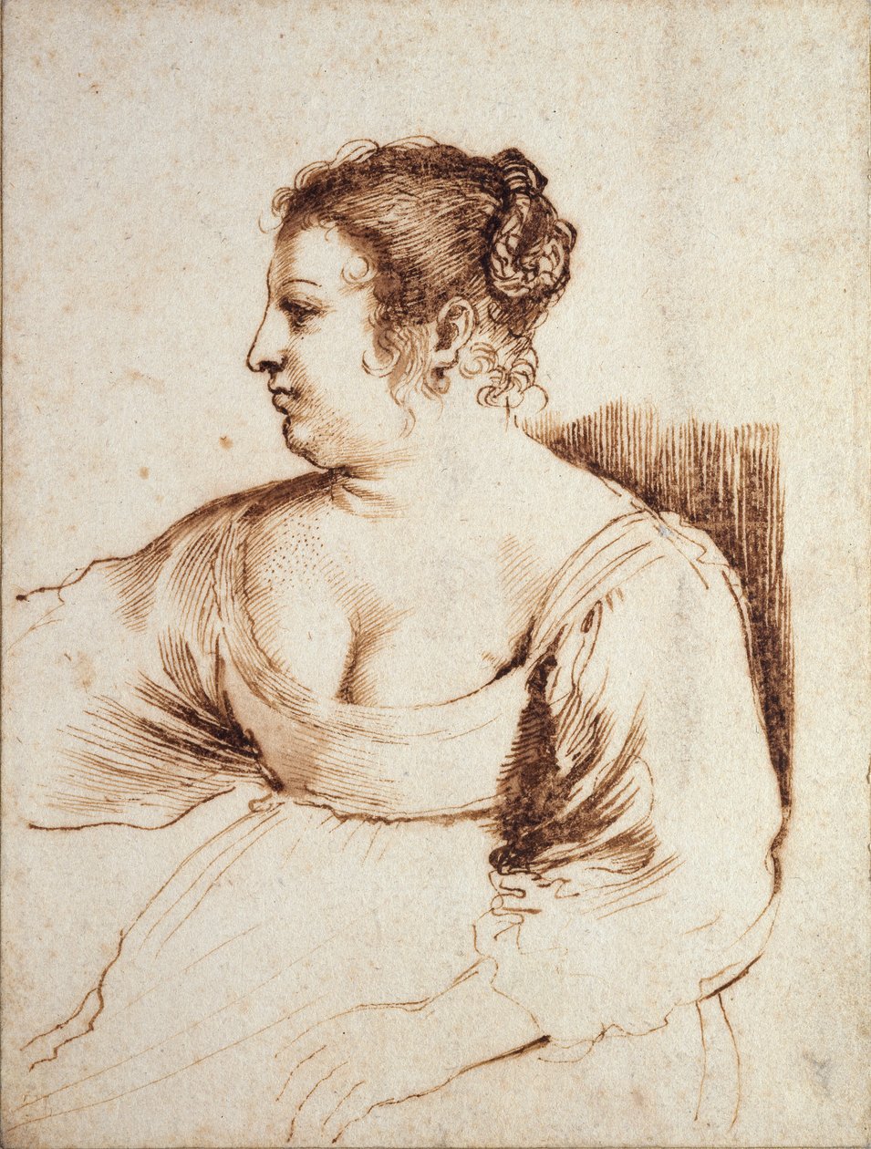 En sittande kvinna, 1640-1649 av Guercino