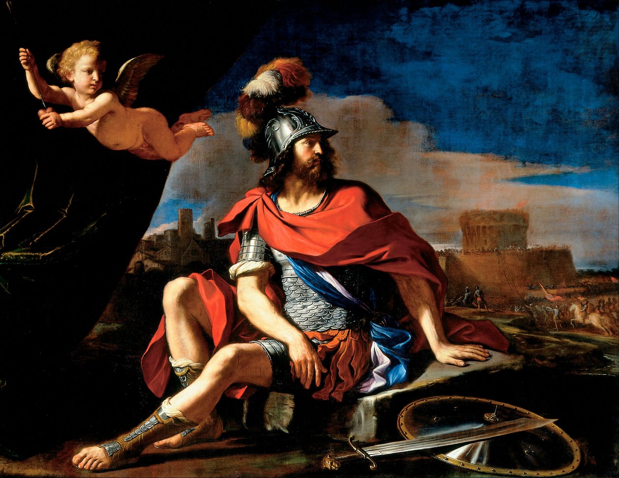Mars med Amor av Guercino
