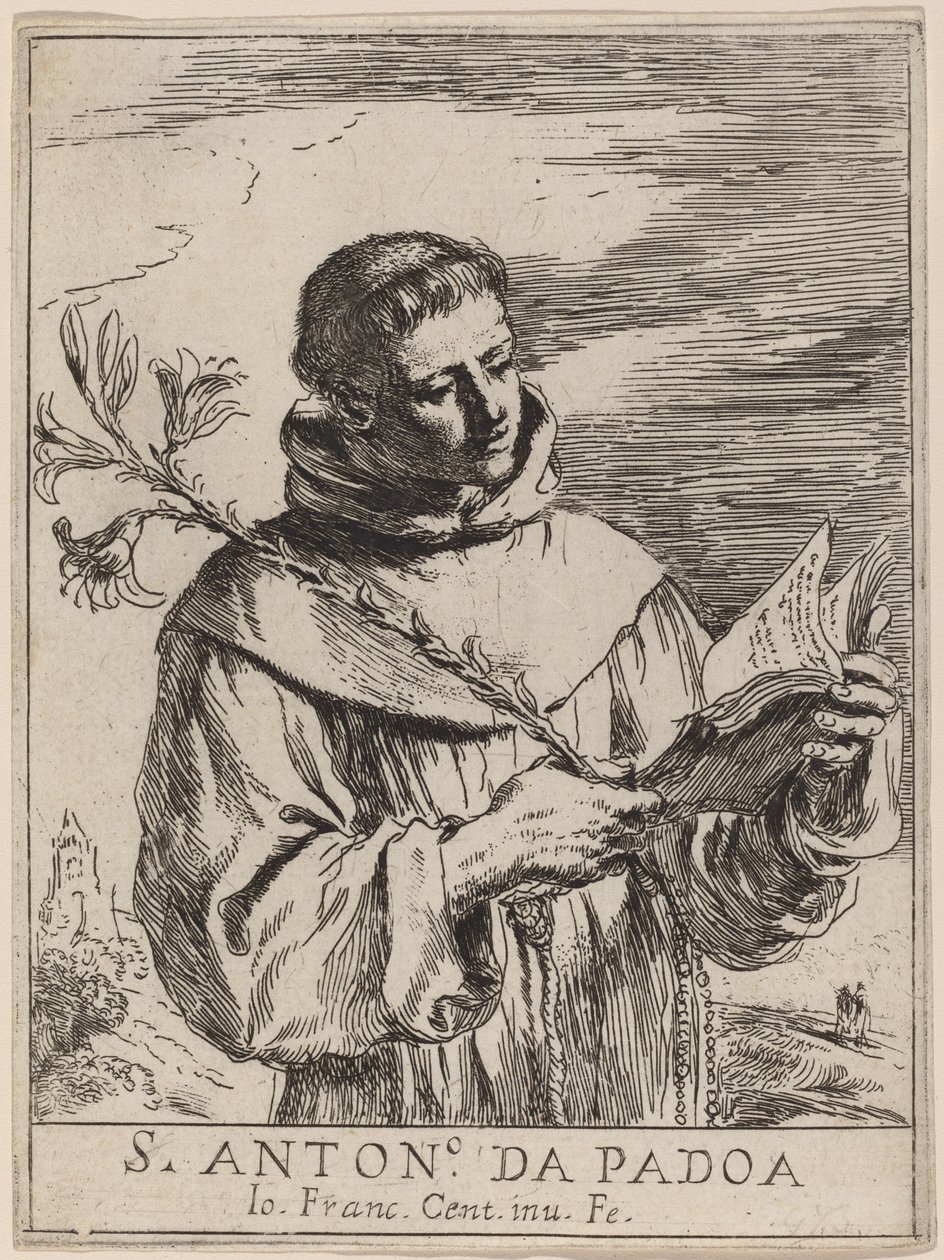 Sankt Antonius av Padua. av Guercino