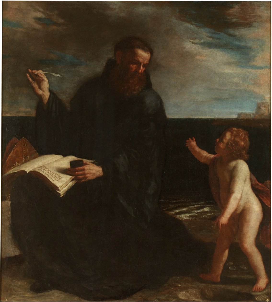 Sankt Augustinus mediterar över treenigheten av Guercino