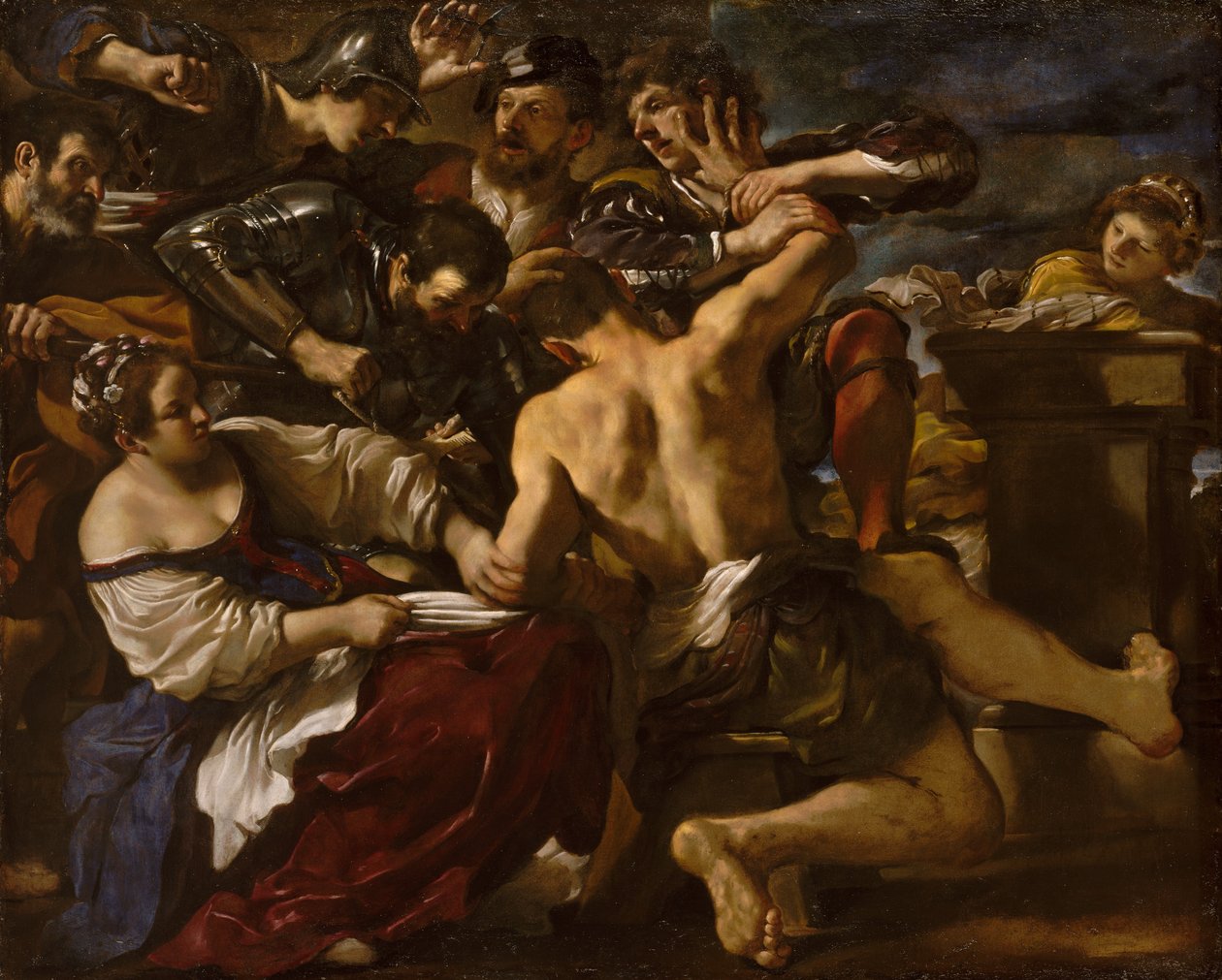 Simson tillfångatagen av filistéerna, 1619. av Guercino