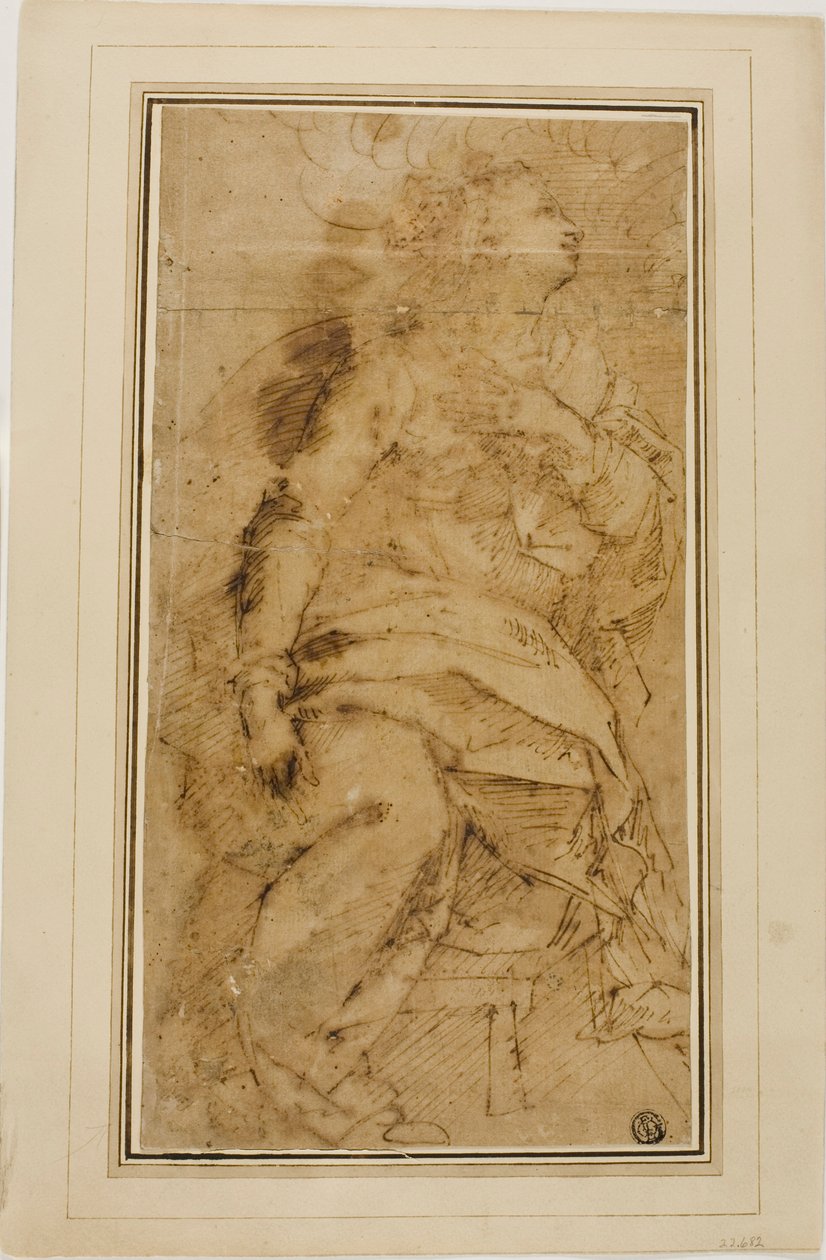 Draperad kvinnofigur av Guglielmo Caccia