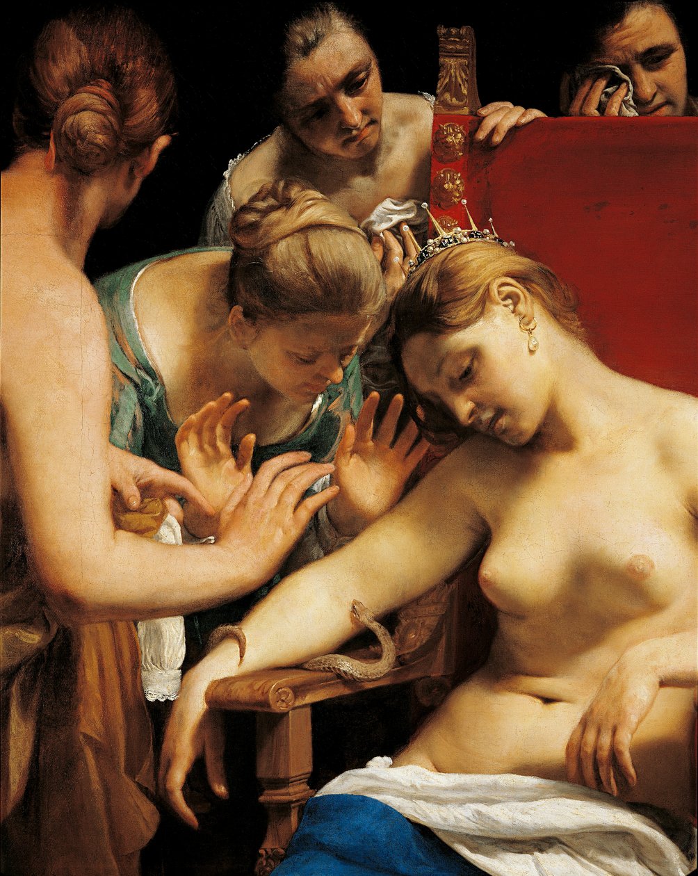 Kleopatras död (detalj) av Guido Cagnacci
