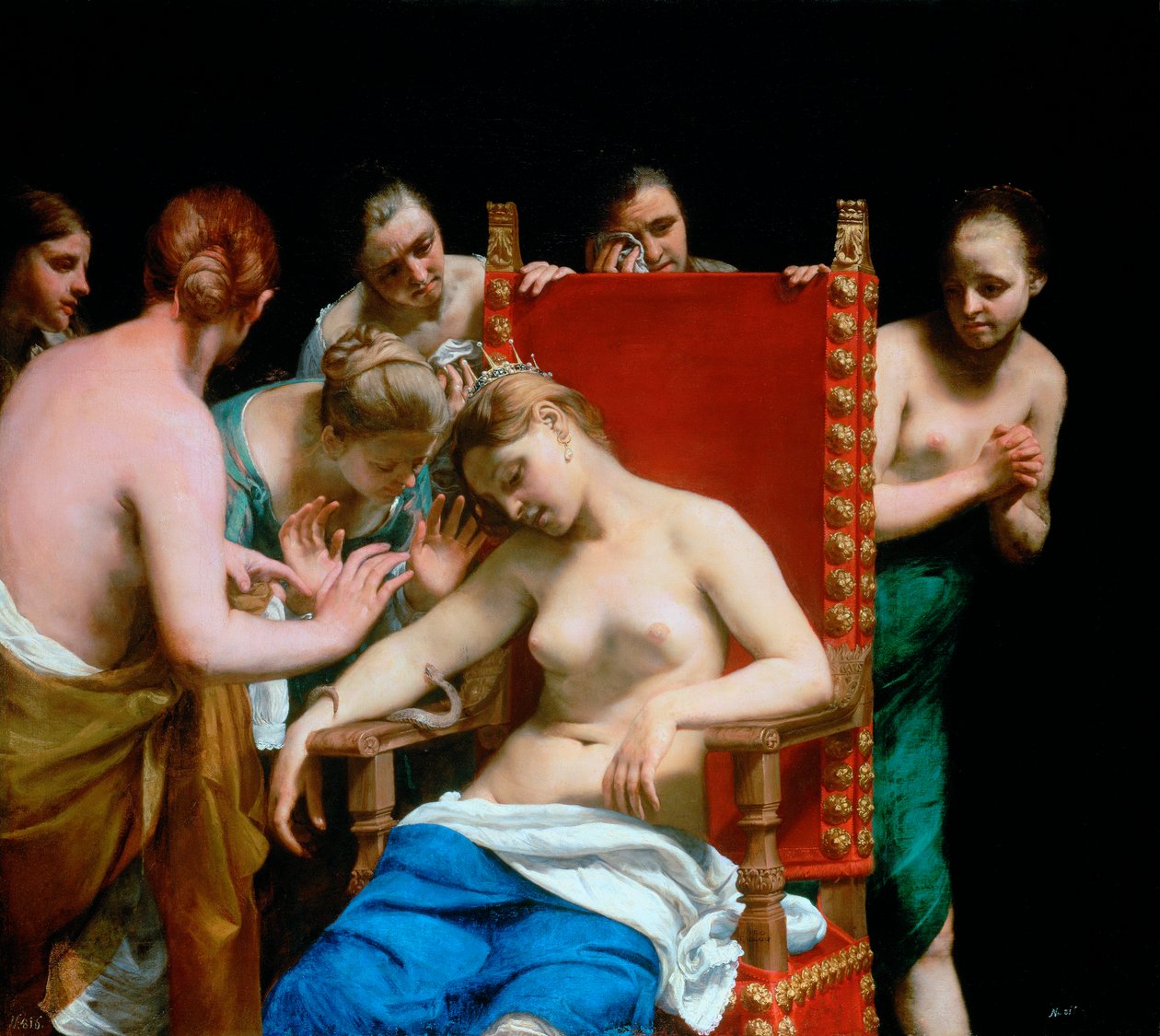 Cleopatras död, ca 1662 av Guido Canlassi