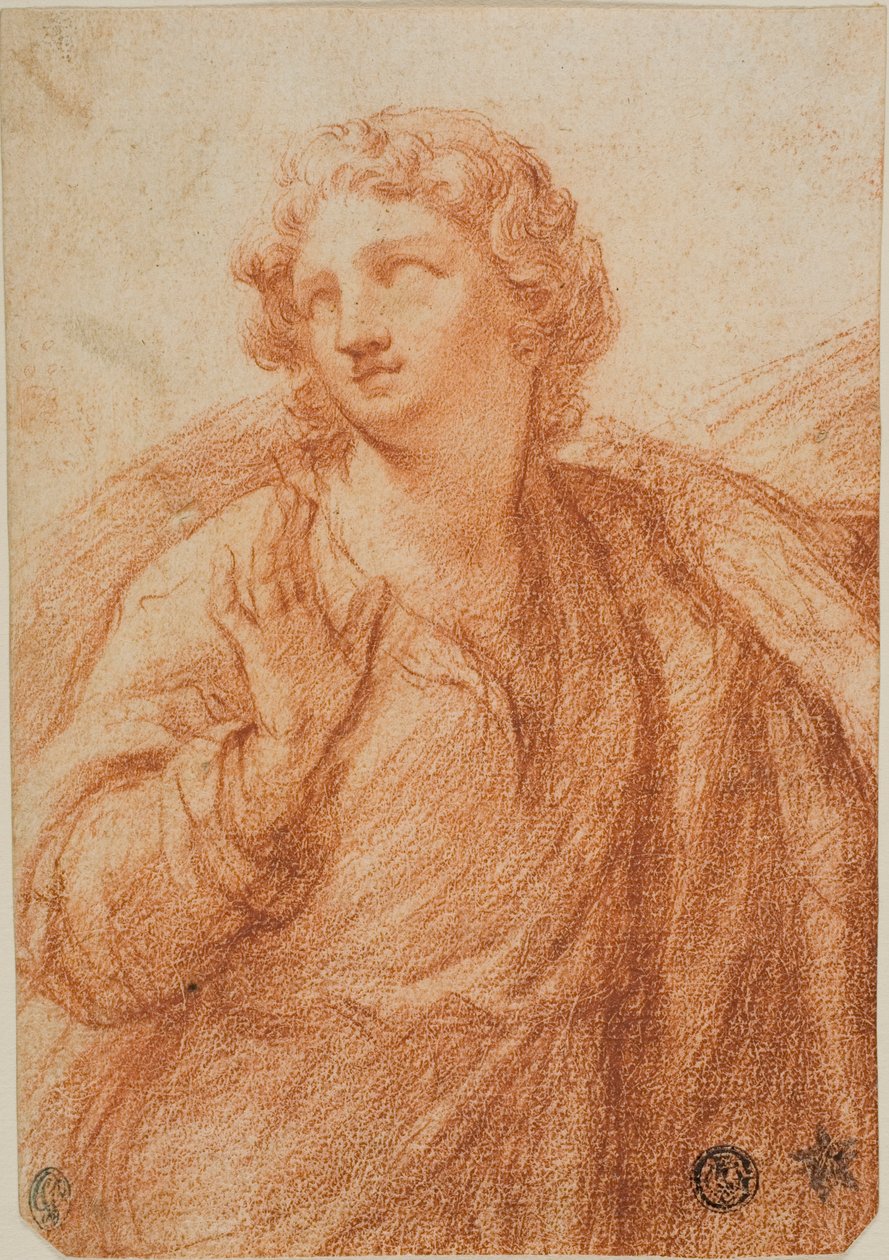 Halvlång draperad figur av Guido Reni