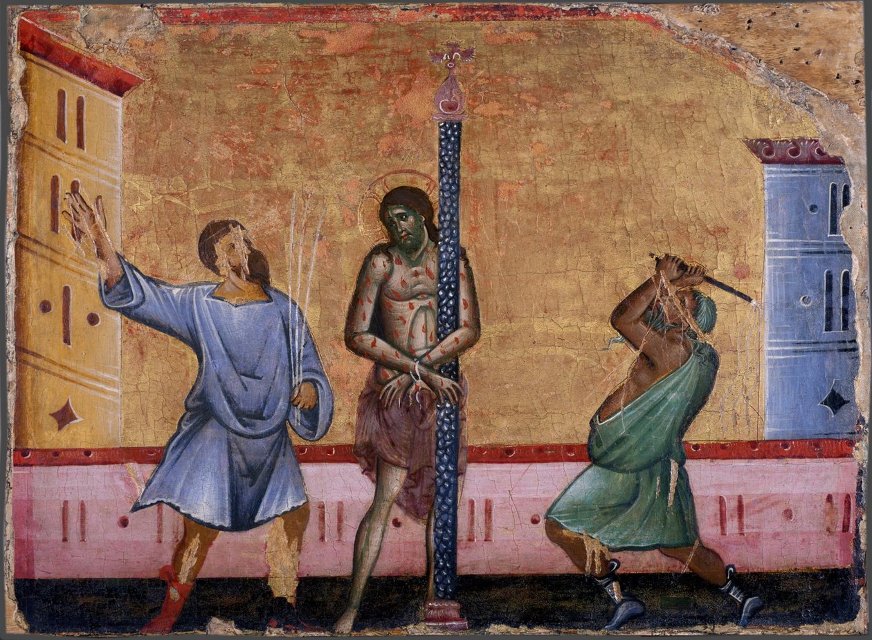 The flagellation of Christ, ca. 1280 av Guido da Siena