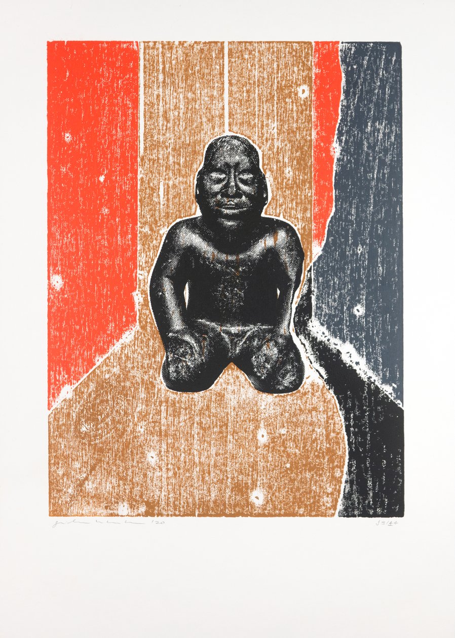 Invisible Room nº10, 2019 (träsnitt och silkscreen) av Guilherme Pontes
