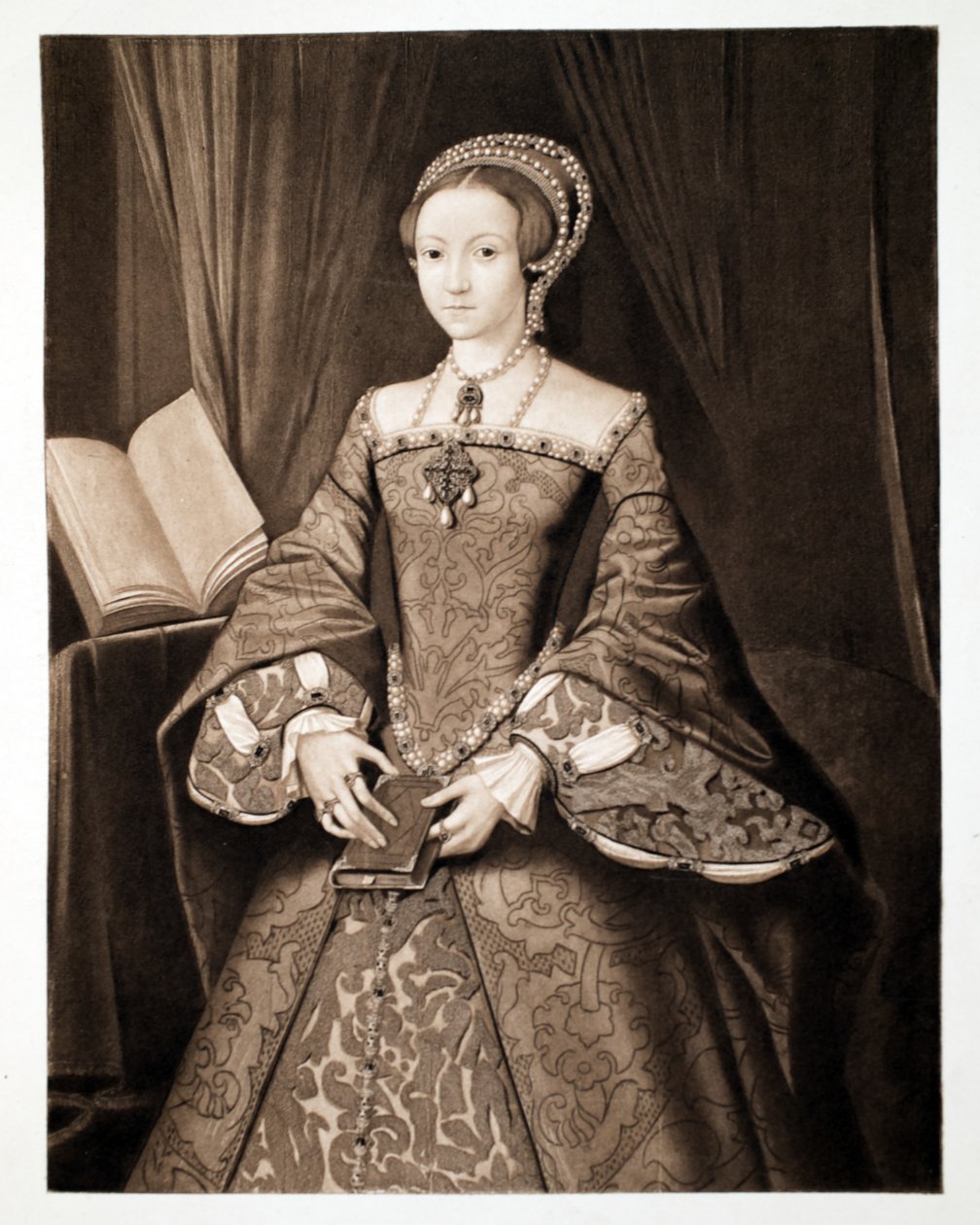 Prinsessan Elizabeth, senare drottning Elizabeth I, ca 1547, pub. 1902 (kollotyp) av Guillaume Scrots