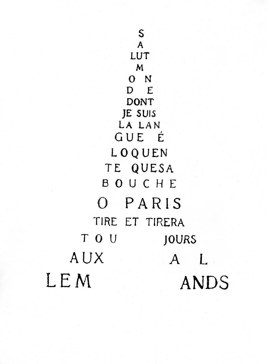 Kalligram av Eiffeltornet av Guillaume Apollinaire