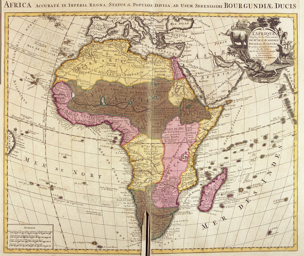 Karta över Afrika (etsning av Guillaume Delisle
