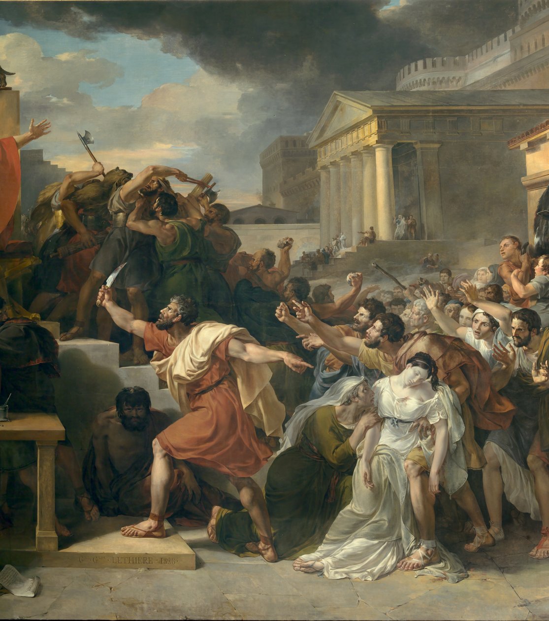 Detalj av: Death of Virginia av Guillaume Lethiere