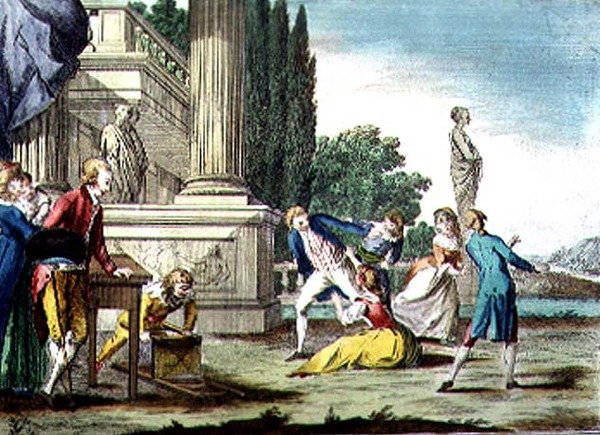 Florentine Games, Madonna Fruscellina (färggravyr) av Guiseppe Piattoli