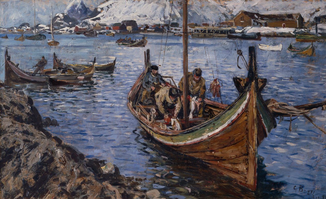 Fiskebåtar, Lofoten av Gunnar Berg