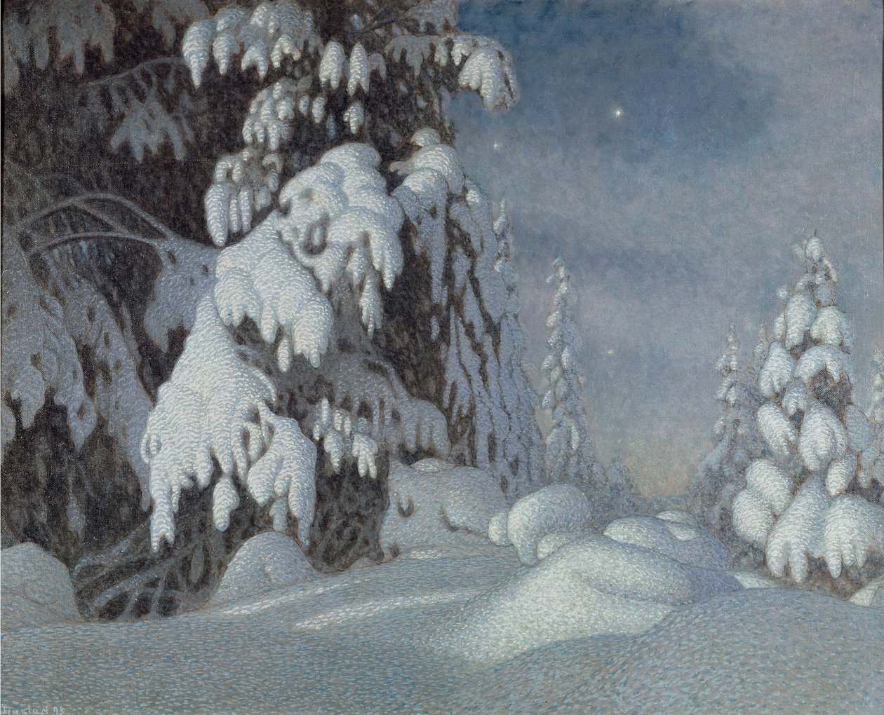 Vintermånsken, 1895 av Gustaf Fjaestad