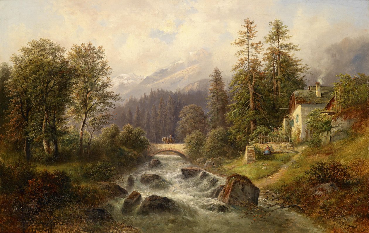 Partie bei Weyer, Oberösterreich av Gustav Barbarini