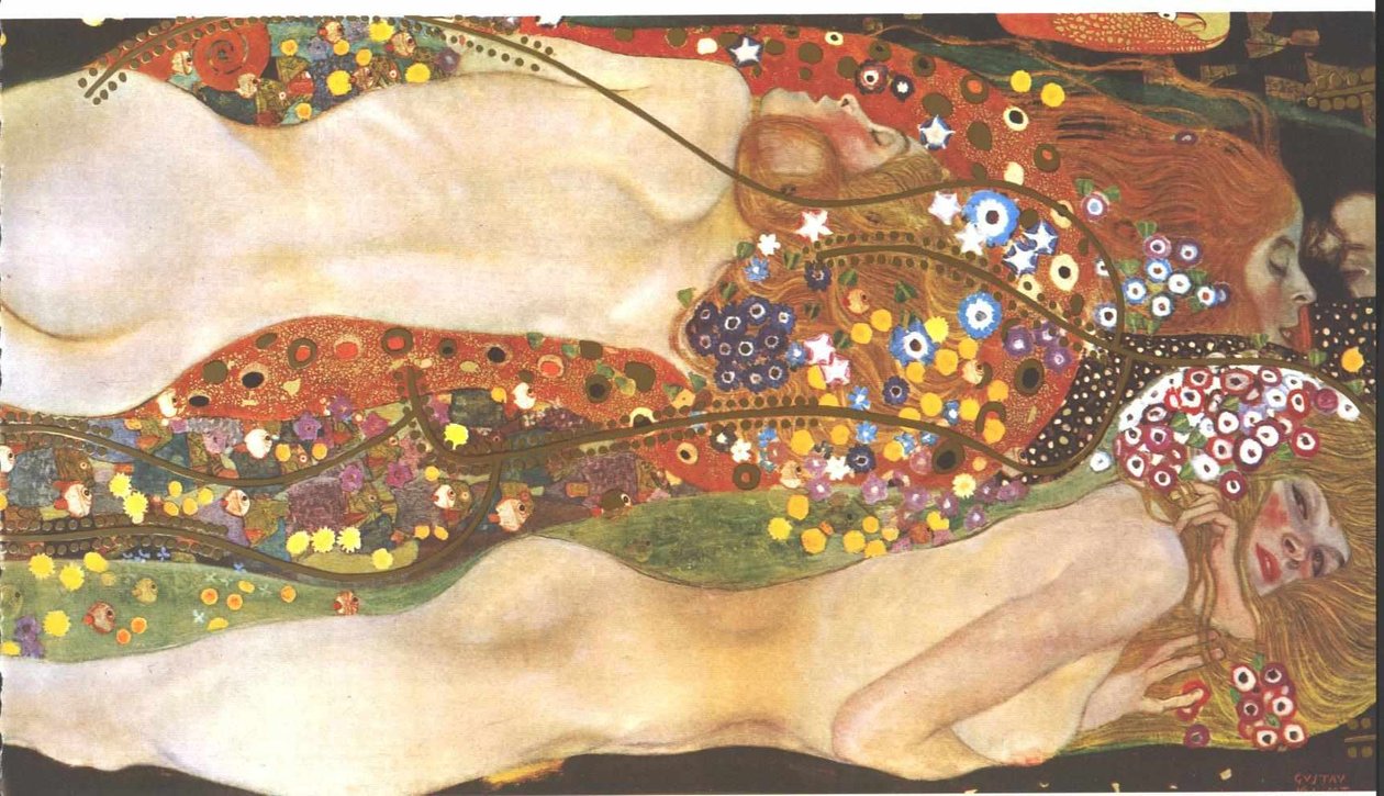  Vattenormar II Flickvänner av Gustav Klimt