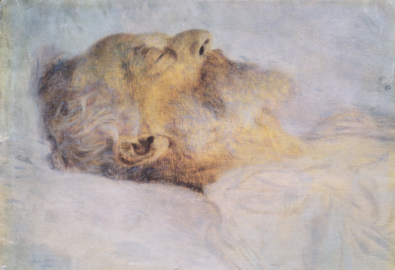 Gubbe på sin dödsbädd av Gustav Klimt