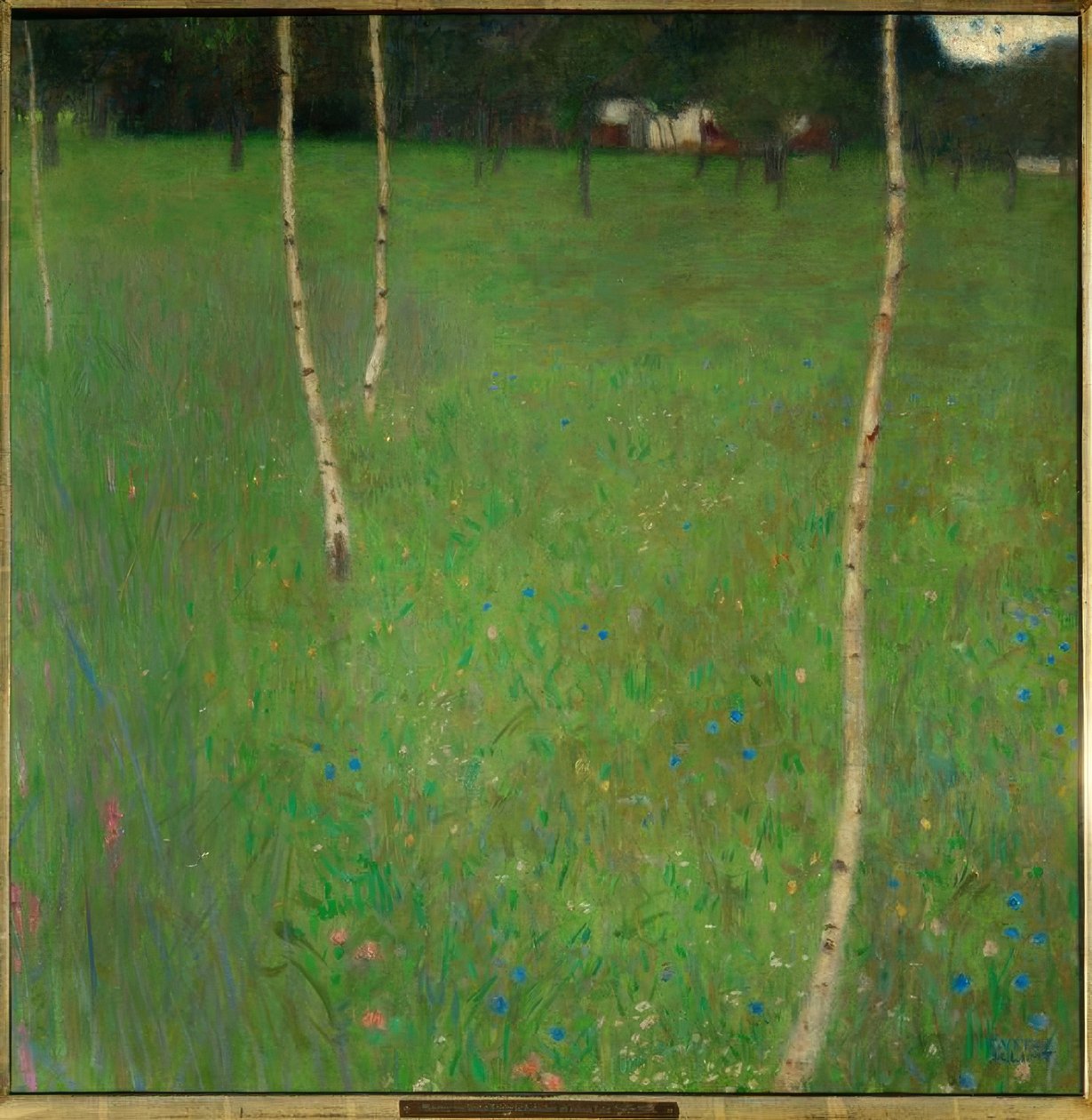Bondgård med björkar av Gustav Klimt