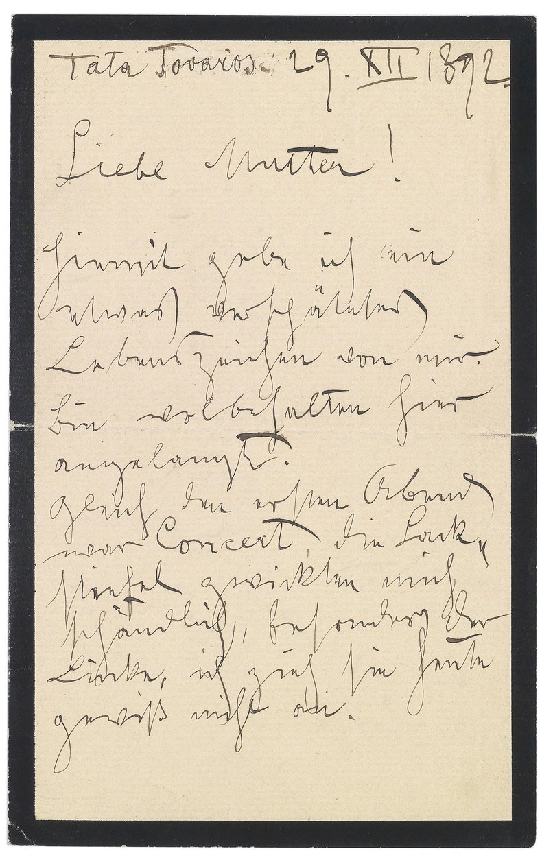 Brief von Gustav Klimt an seine Mutter av Gustav Klimt