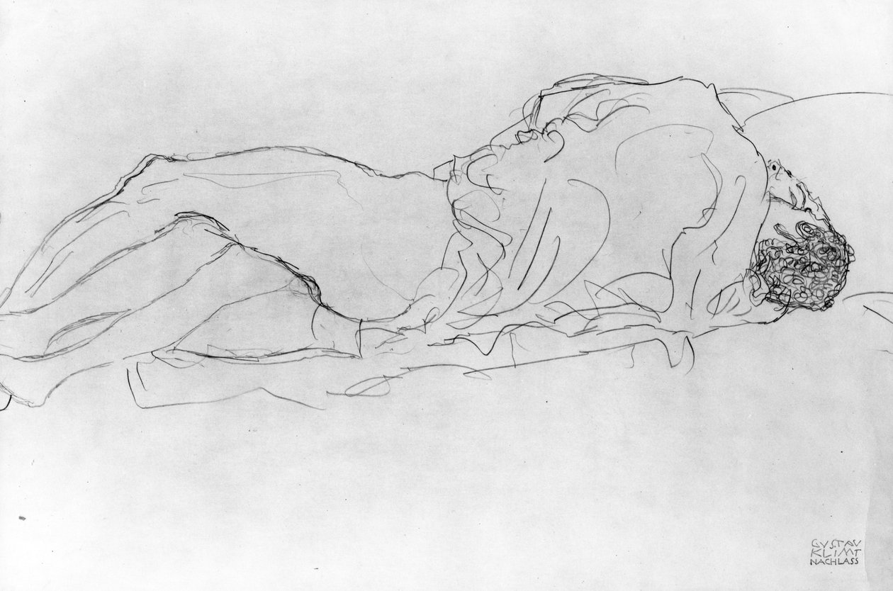 Par i säng, ca 1915 av Gustav Klimt