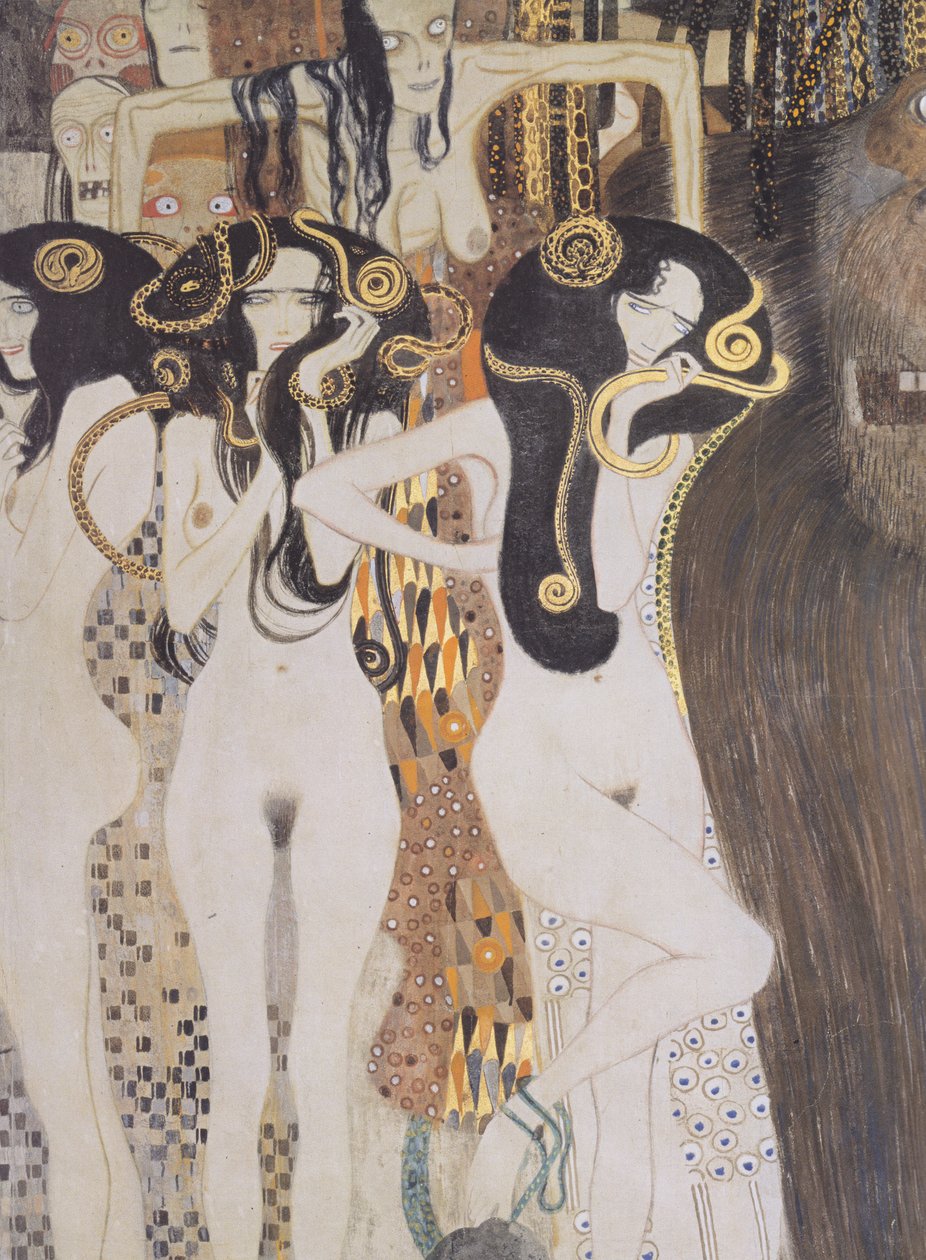 Gorgonerna och Typhoeus av Gustav Klimt