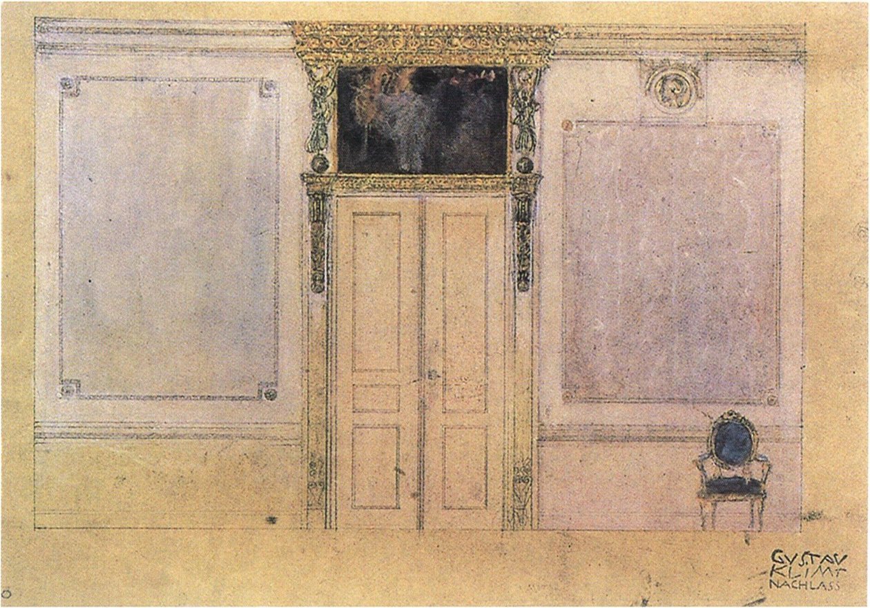 Entwurf zur Gestaltung des Musiksalons im Palais Dumba. av Gustav Klimt