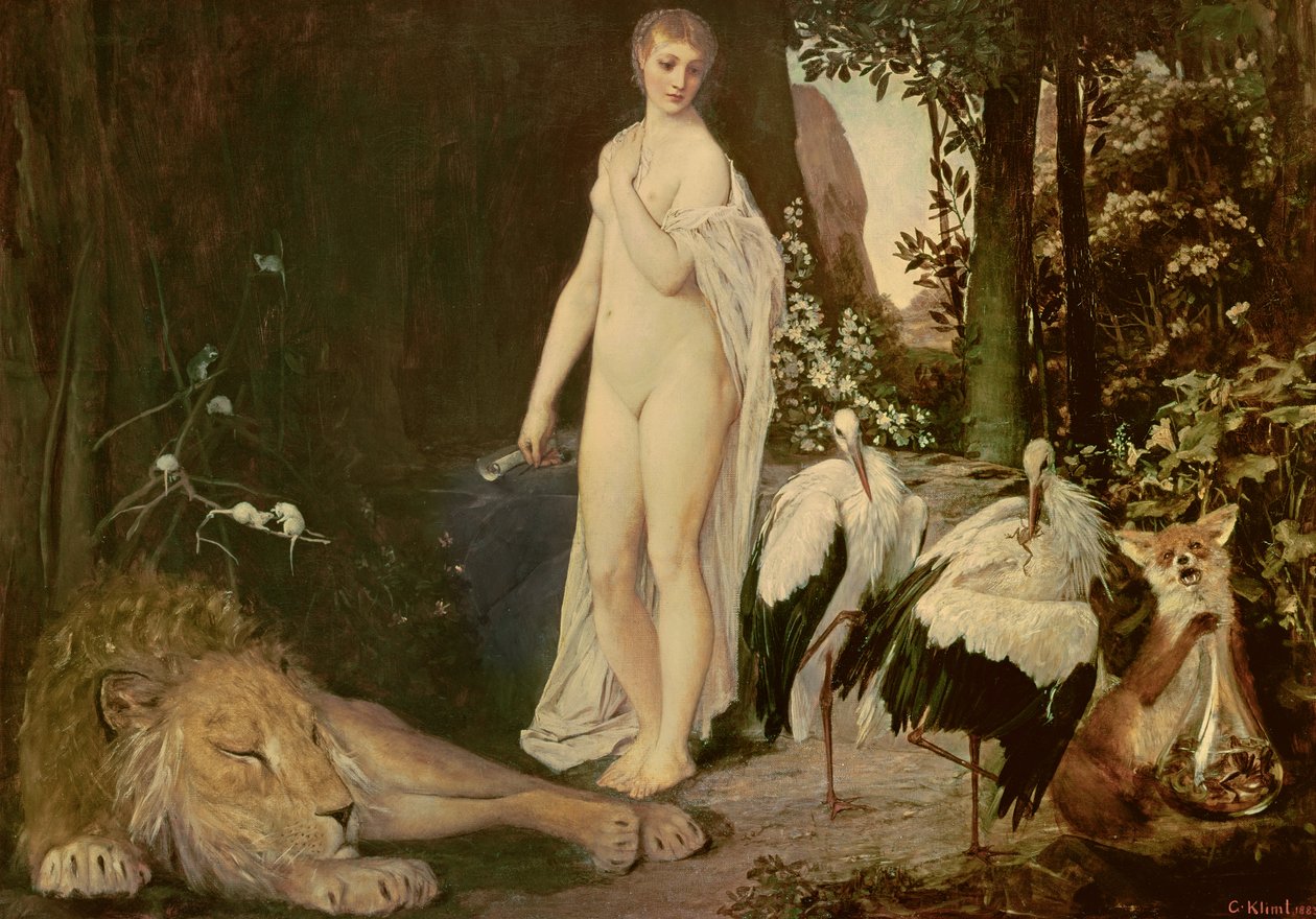 Fabel, 1883 av Gustav Klimt