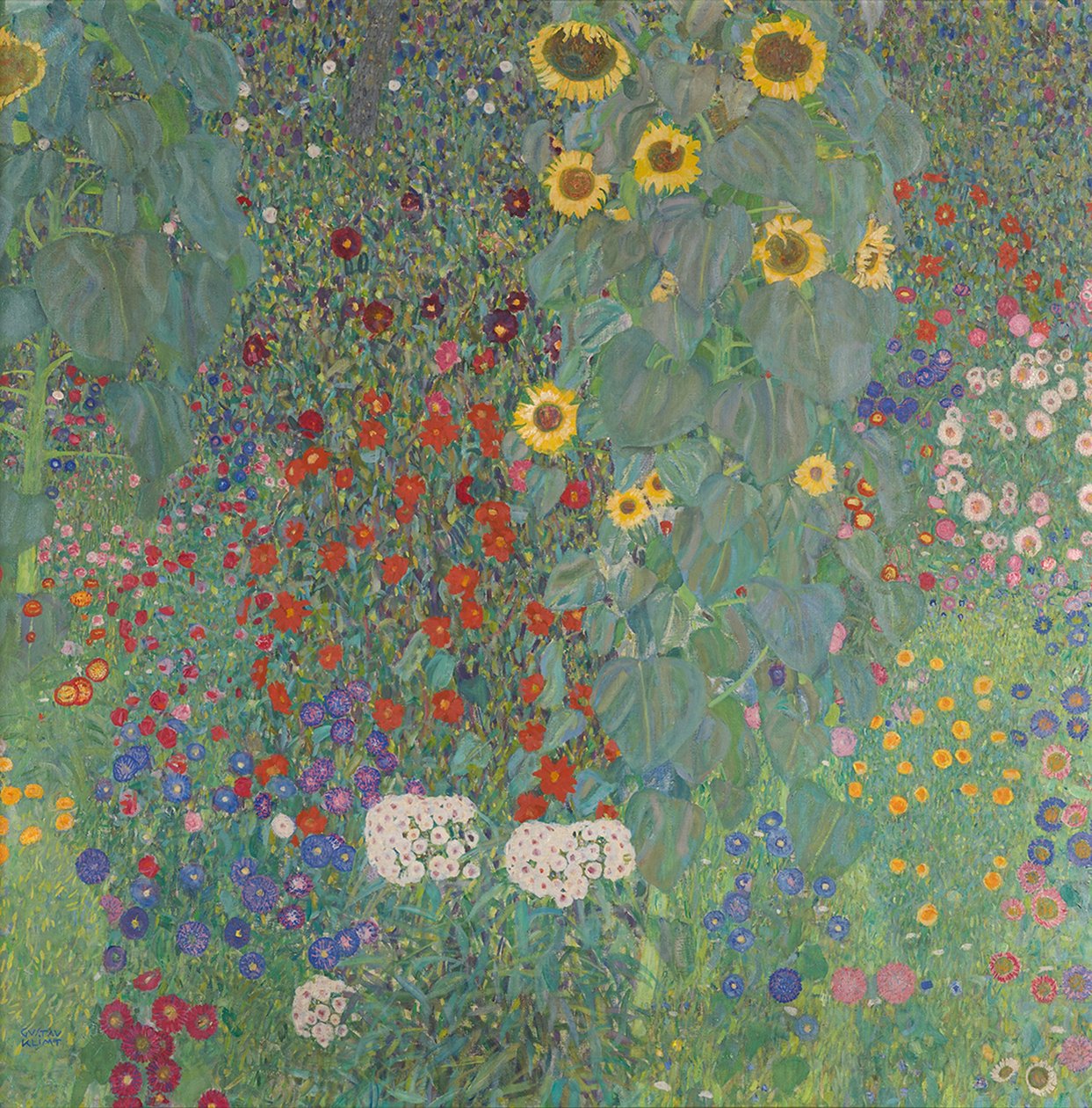 Trädgård med solrosor på landsbygden av Gustav Klimt