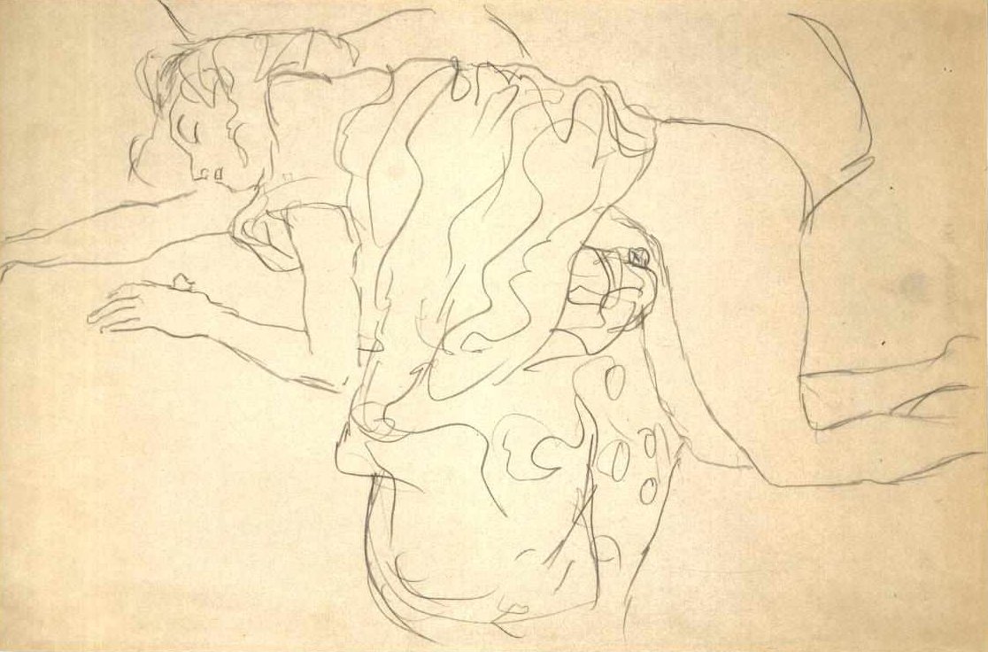 Knieender Halbtakt nach links av Gustav Klimt