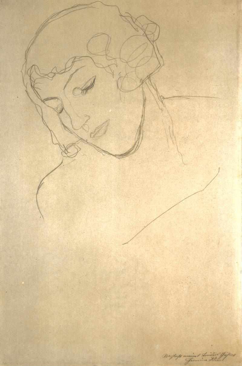 Kopf und Brust einer Frau av Gustav Klimt