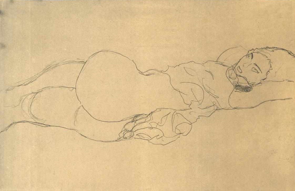 Liegender Halbtakt av Gustav Klimt