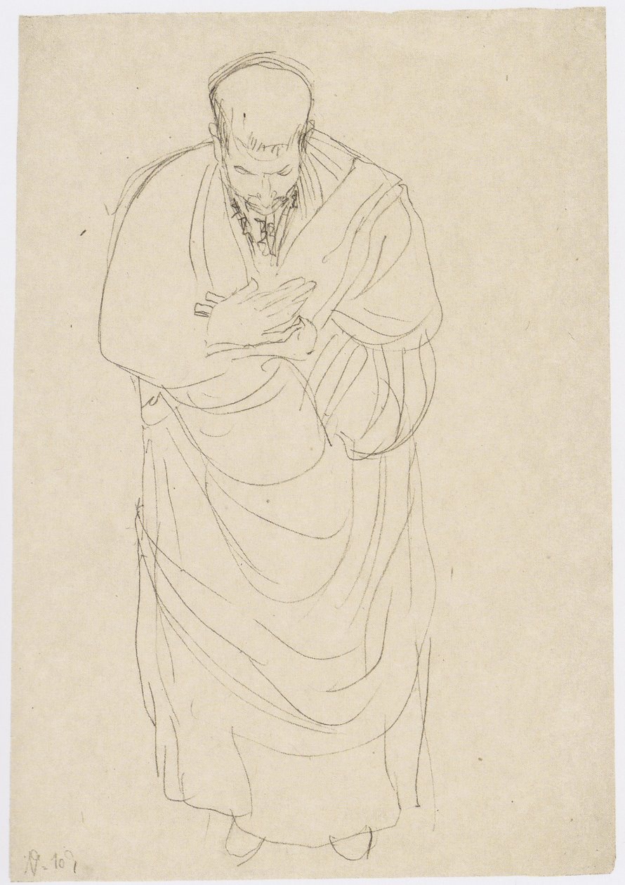Man med toga som bugar av Gustav Klimt