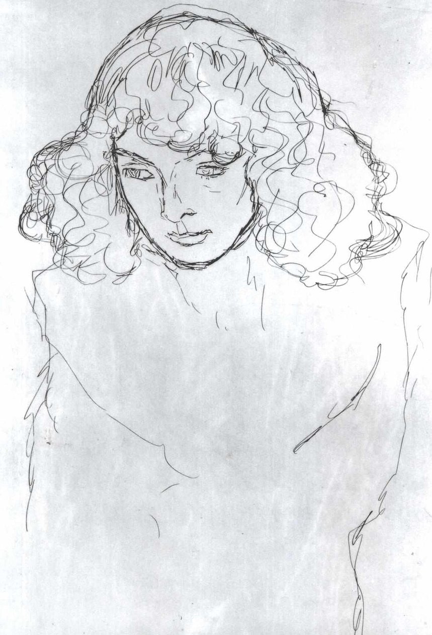 Flickhuvud av Gustav Klimt