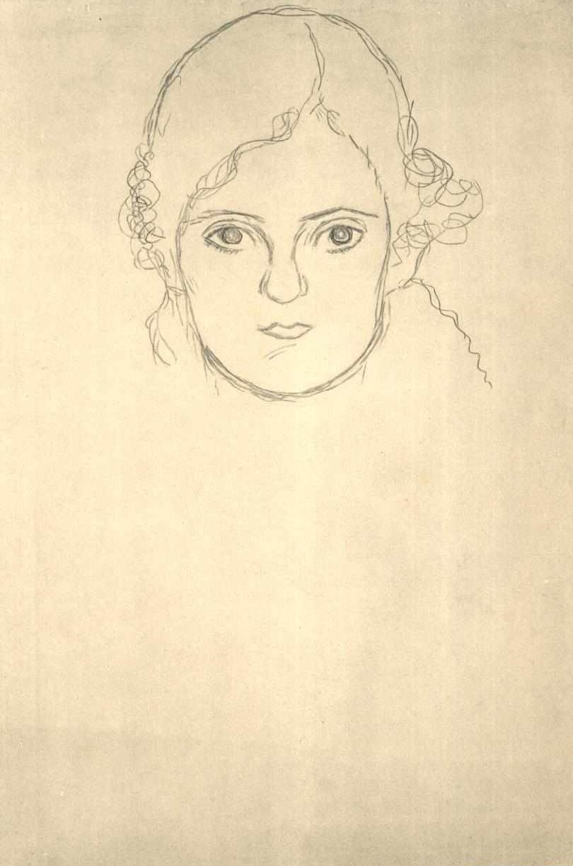 Flickhuvud2 av Gustav Klimt
