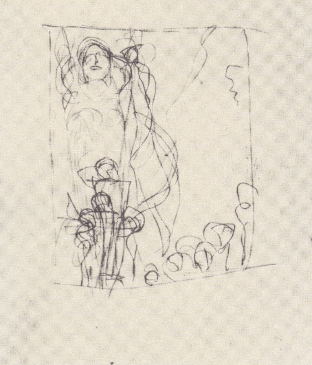Skiss på rättspraxis av Gustav Klimt