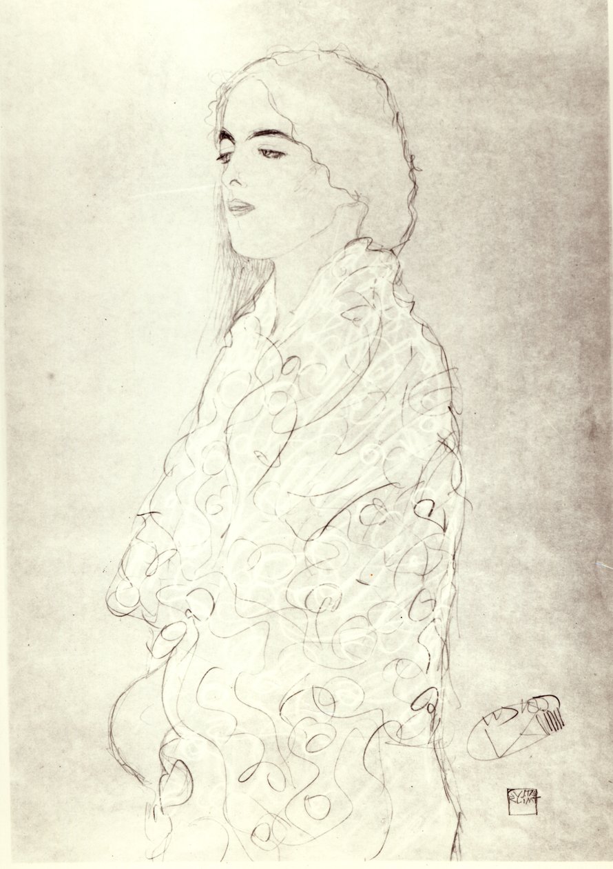 Stående klädd dam, ca 1916 av Gustav Klimt