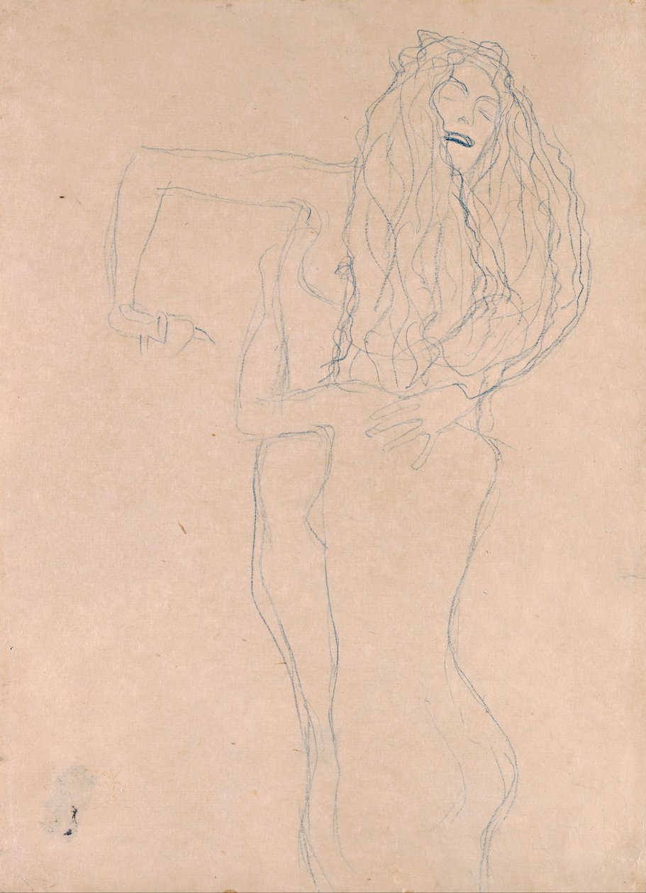 Two Naked Women Embracing (Ver Sacrum) av Gustav Klimt