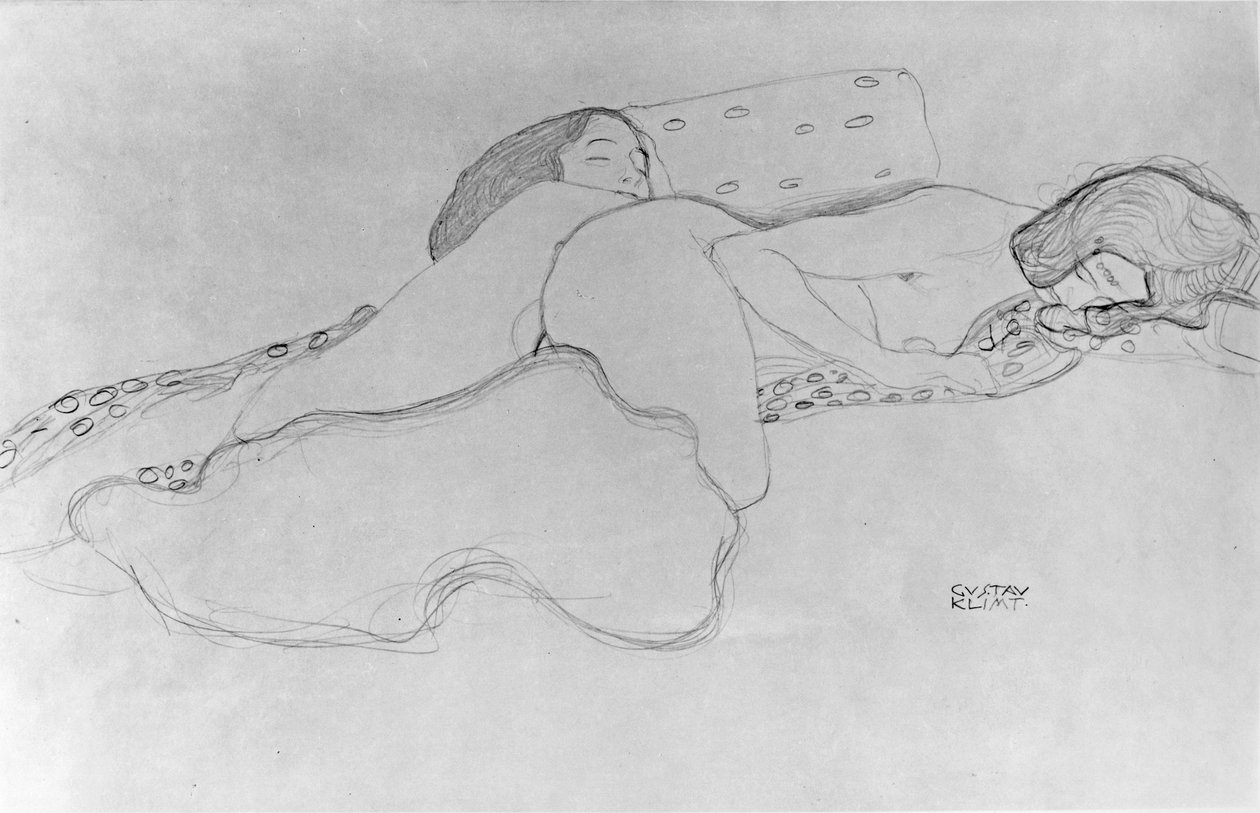 Två kvinnor som sover av Gustav Klimt