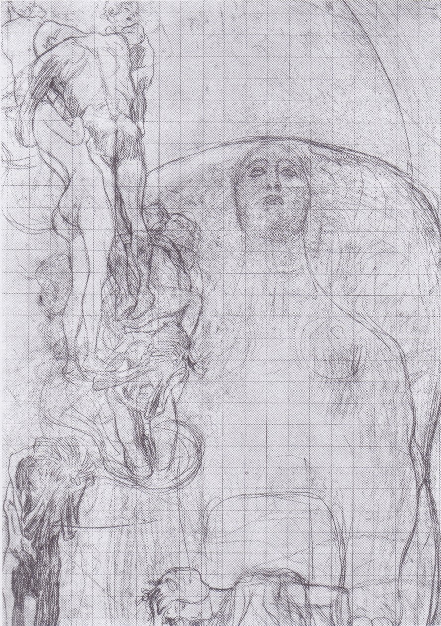 Übertragungssskizze der Philosophie av Gustav Klimt